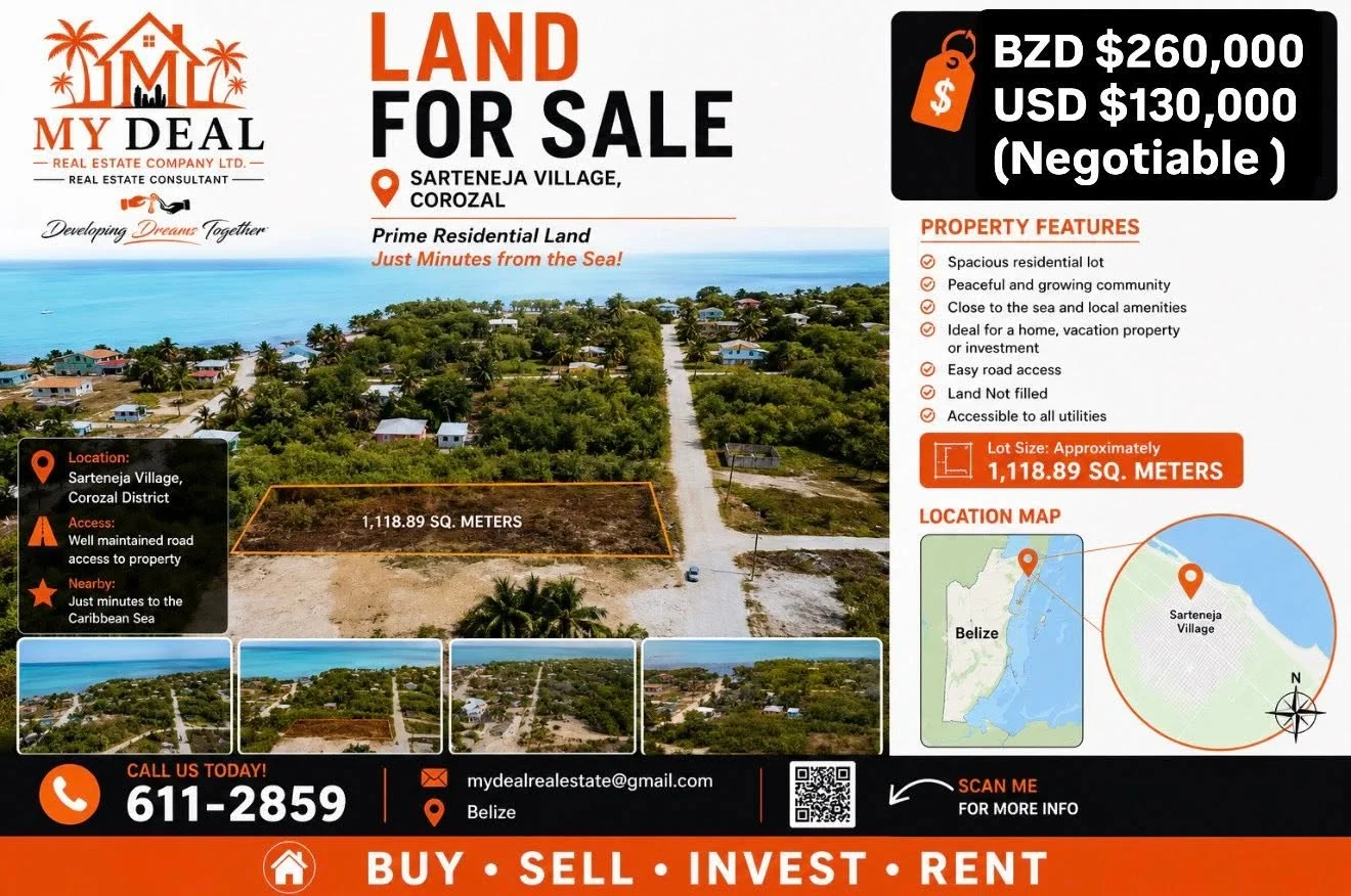 Sarteneja Village, Corozal (NO SELLER FINANCING AVAILABLE. HOWEVER, THE SELLER IS MOTIVATED AND OPEN TO REASONABLE OFFERS.)