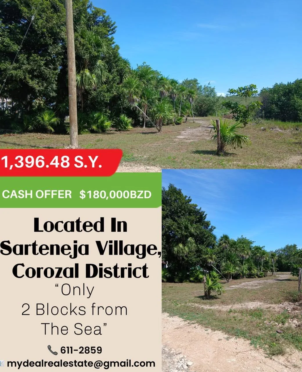 Sarteneja Village, Corozal District (NO SELLER FINANCING AVAILABLE. HOWEVER, THE SELLER IS MOTIVATED AND OPEN TO REASONABLE OFFERS.)